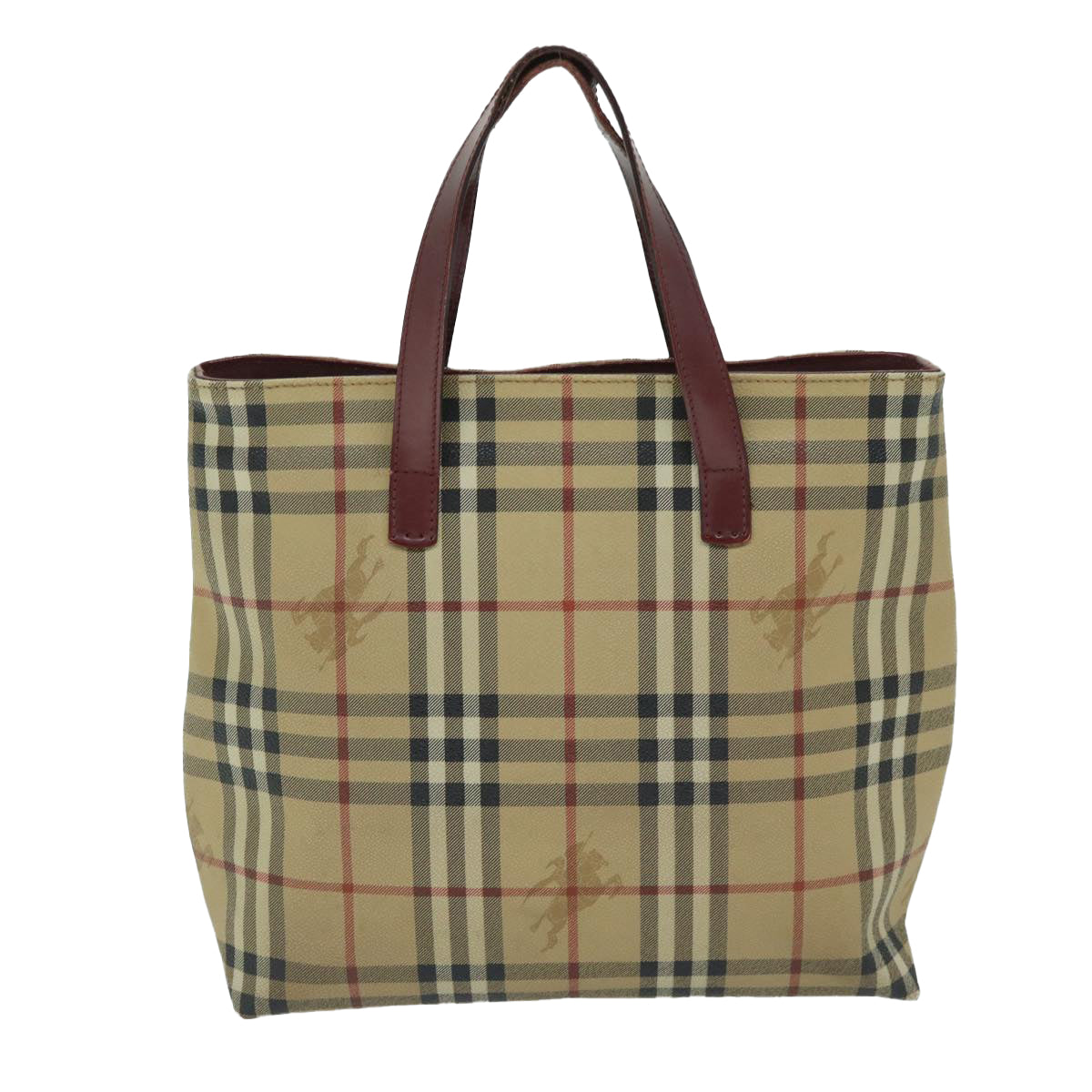 BURBERRY Nova Check Tote Bag PVC Beige Auth 67654 - 0