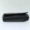 CELINE Chain Shoulder Bag Leather Black Auth 67658-5