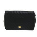 CELINE Chain Shoulder Bag Leather Black Auth 67658-13