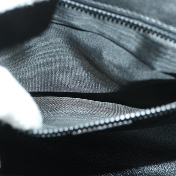 CELINE Chain Shoulder Bag Leather Black Auth 67658