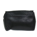 CELINE Chain Shoulder Bag Leather Black Auth 67658-2
