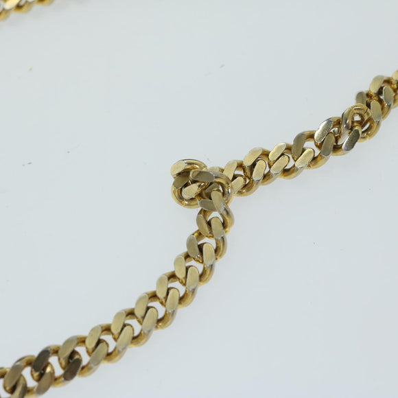 CELINE Chain Shoulder Bag Leather Black Auth 67658