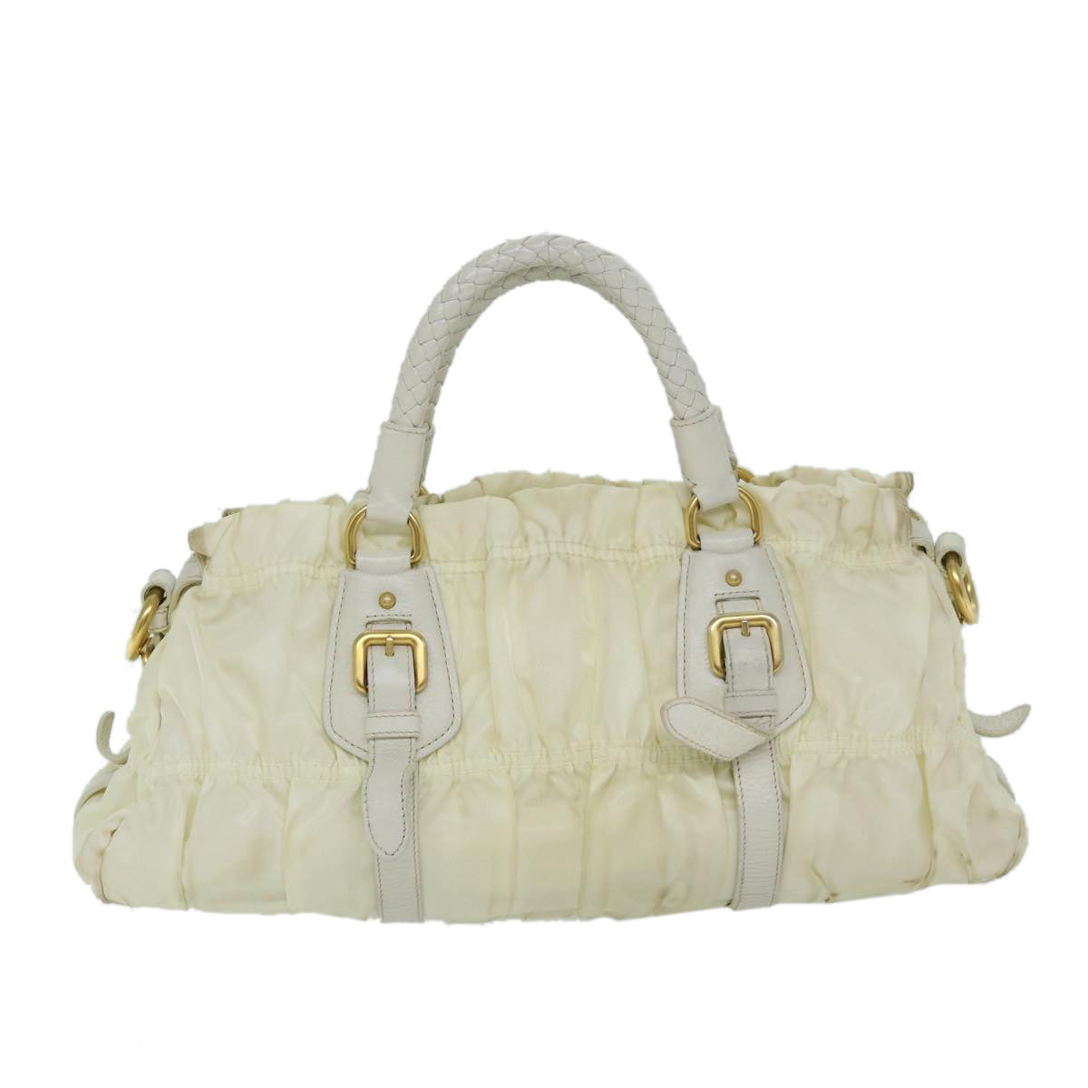 PRADA Hand Bag Nylon 2way White Auth 67672 - 0