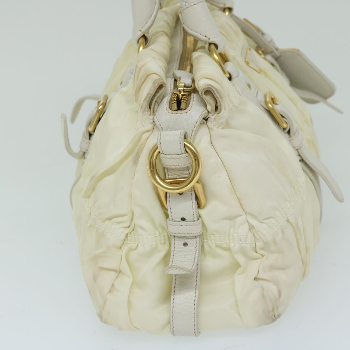 PRADA Hand Bag Nylon 2way White Auth 67672