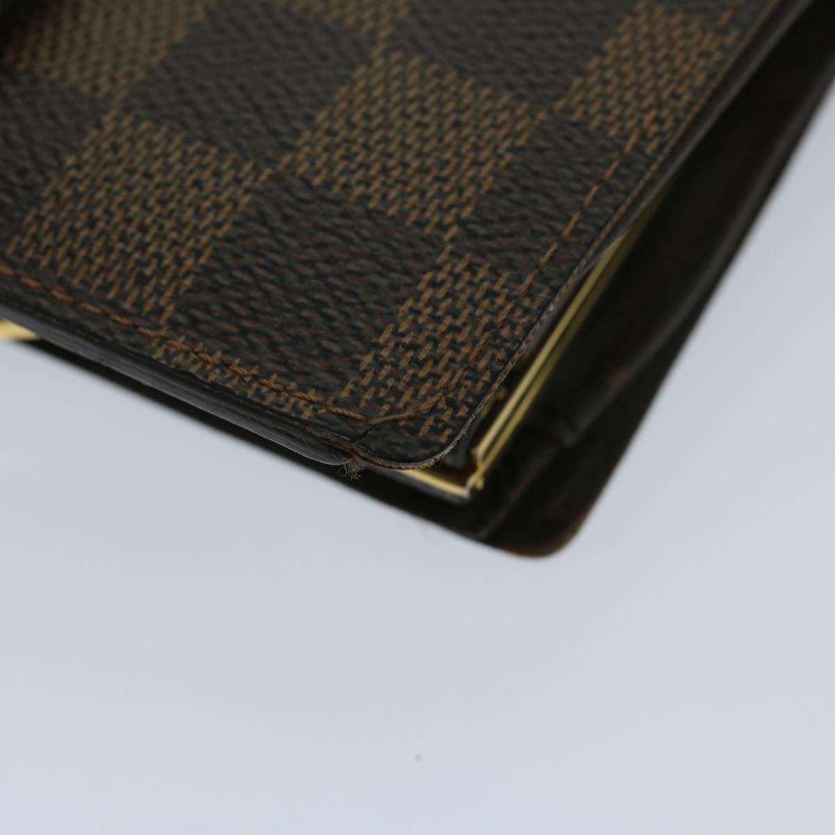 LOUIS VUITTON Damier Ebene Porte Monnaie Billets Viennois N61664 LV Auth 67699