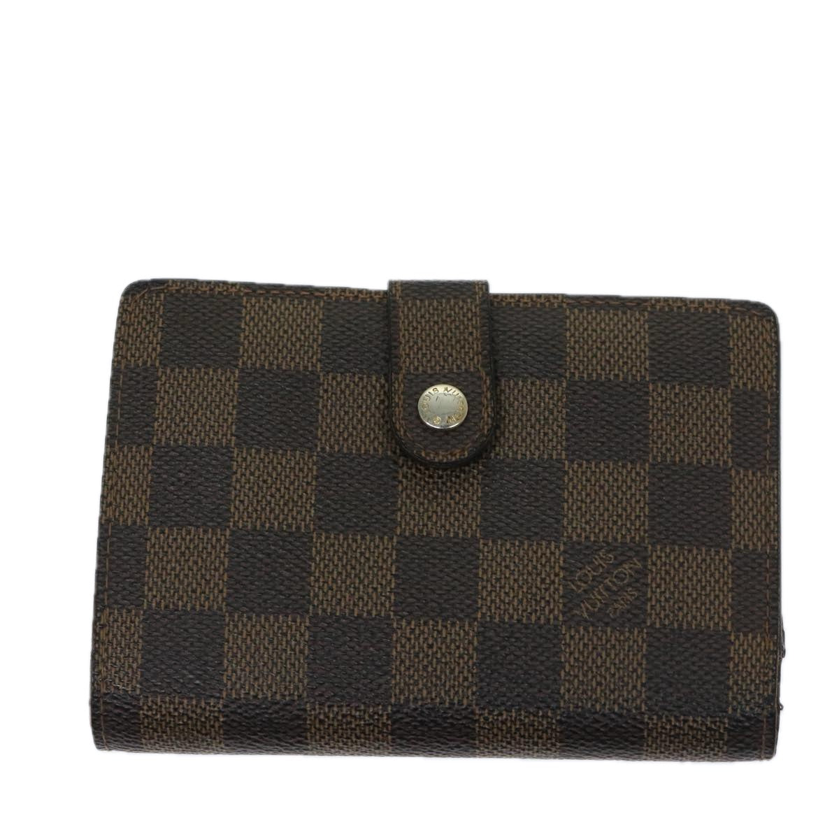 LOUIS VUITTON Damier Ebene Porte Monnaie Billets Viennois N61664 LV Auth 67699