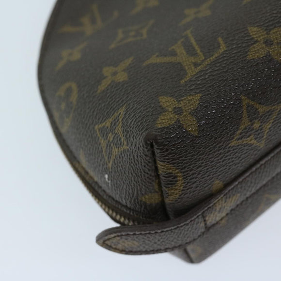 LOUIS VUITTON Monogram Trousse Demi Ronde Cosmetic Pouch M47520 LV Auth 67715
