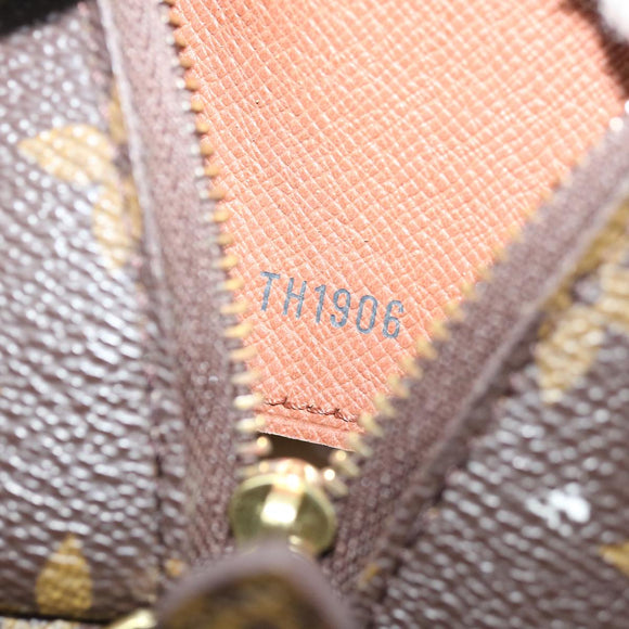 LOUIS VUITTON Monogram Trousse Demi Ronde Cosmetic Pouch M47520 LV Auth 67715