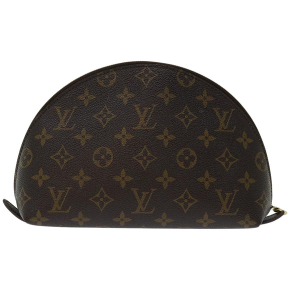 LOUIS VUITTON Monogram Trousse Demi Ronde Cosmetic Pouch M47520 LV Auth 67715