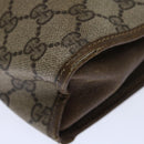 GUCCI GG Supreme Web Sherry Line Clutch Bag PVC Beige Red 89 01 031 Auth 67735-15