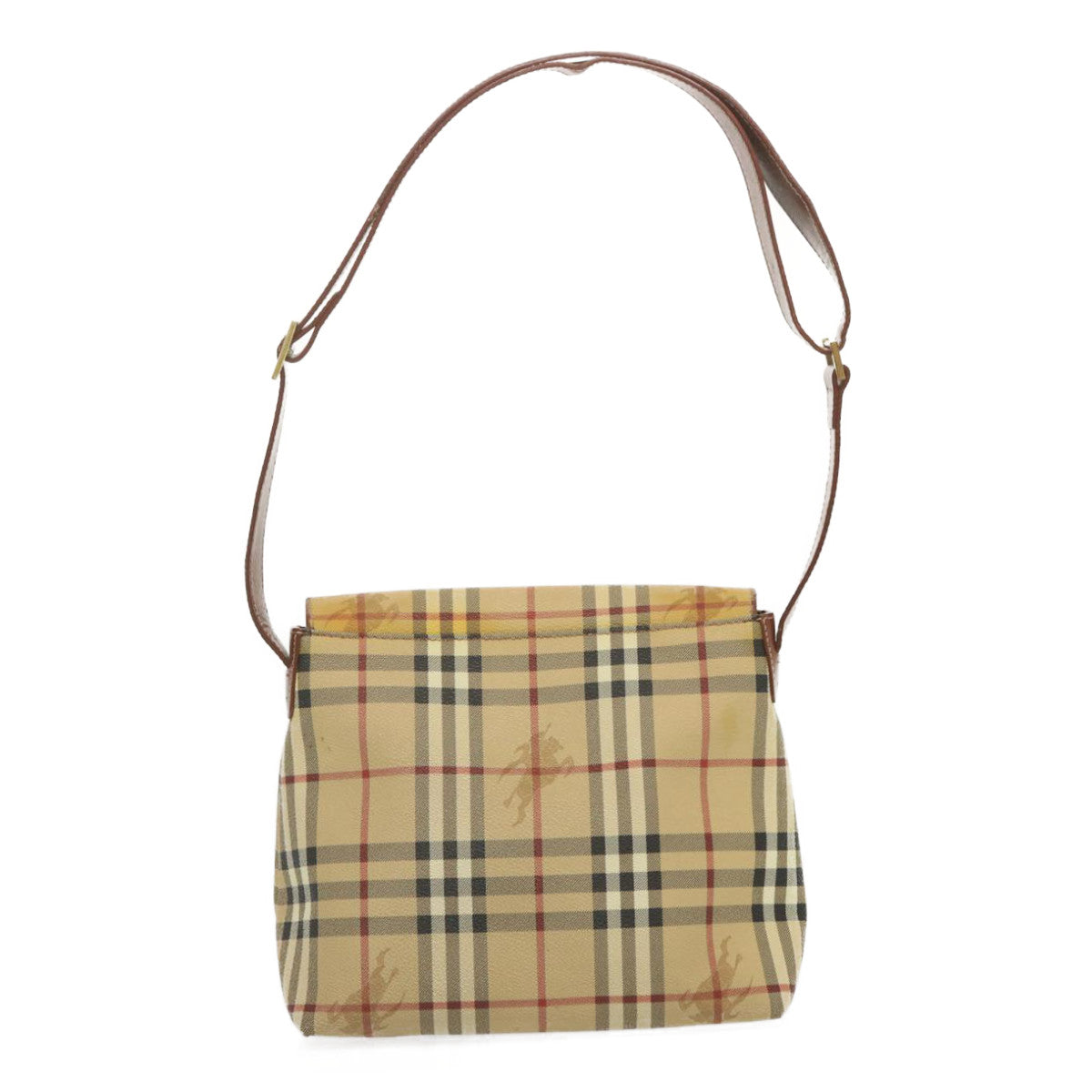 BURBERRY Nova Check Shoulder Bag PVC Beige Auth 67744 - 0