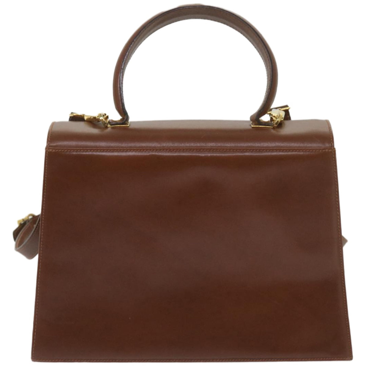 Salvatore Ferragamo Gancini Hand Bag Leather 2way Brown Auth 67761 - 0