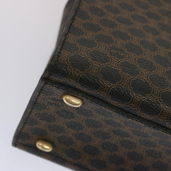 CELINE Macadam Canvas Hand Bag PVC 2way Black Auth 67776V