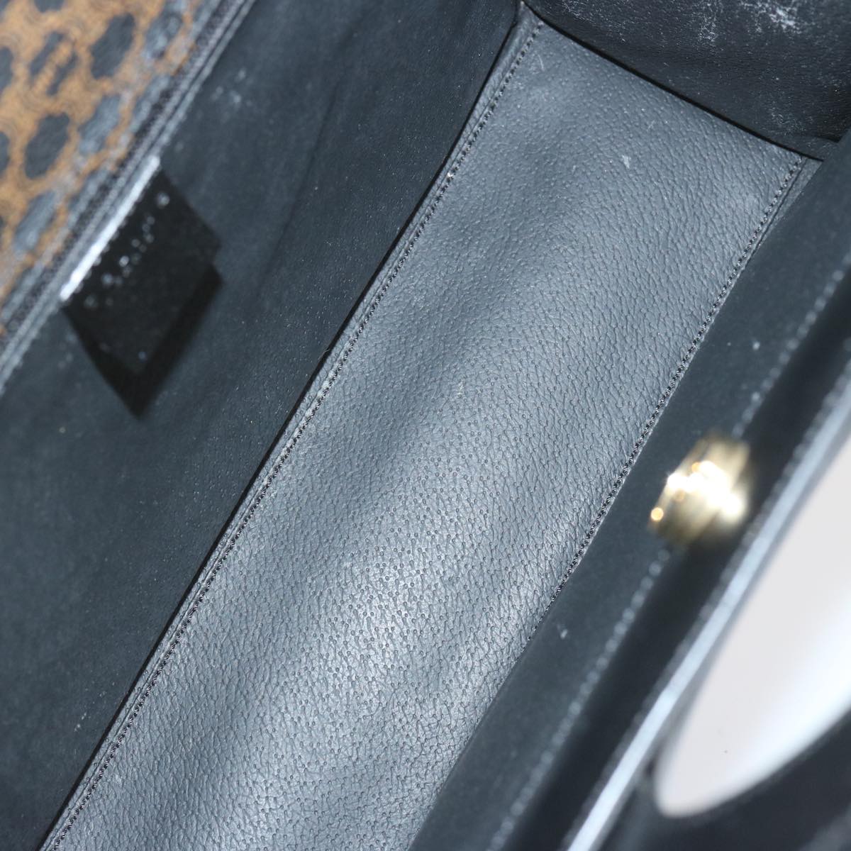 CELINE Macadam Canvas Hand Bag PVC 2way Black Auth 67776A