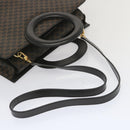 CELINE Macadam Canvas Hand Bag PVC 2way Black Auth 67776V-7