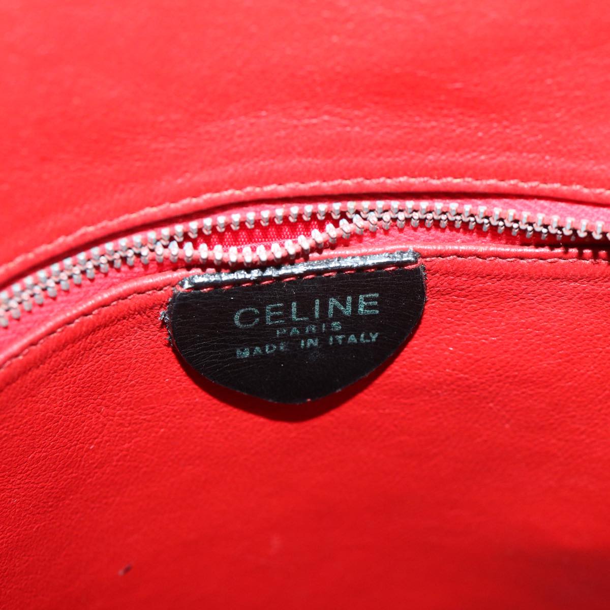 CELINE Shoulder Bag Leather Black Auth 67807