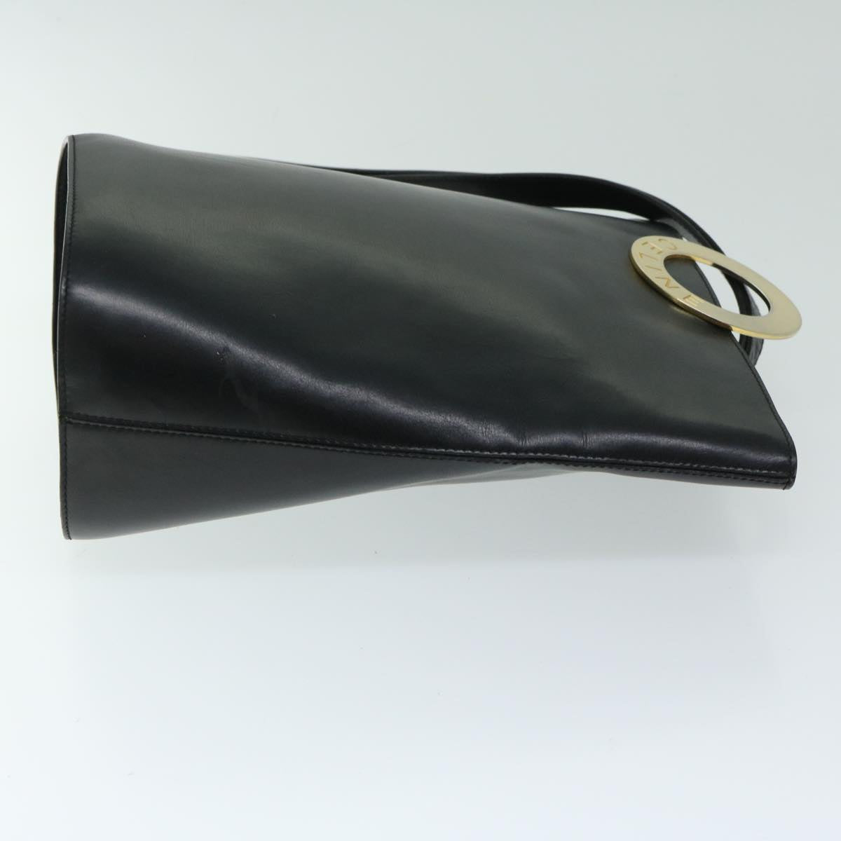 CELINE Shoulder Bag Leather Black Auth 67807