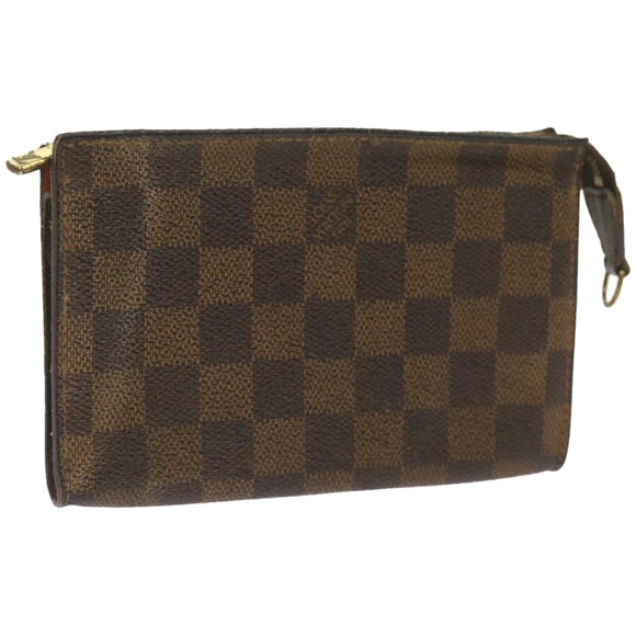 LOUIS VUITTON Damier Ebene Marais Pouch LV Auth 67811