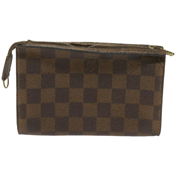 LOUIS VUITTON Damier Ebene Marais Pouch LV Auth 67811
