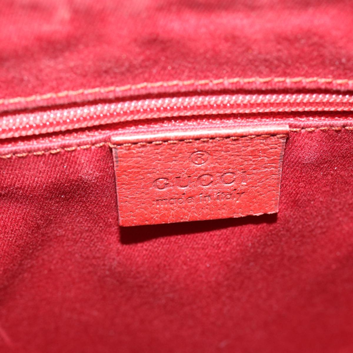 GUCCI GG Canvas Shoulder Bag Red 115003 Auth 67816