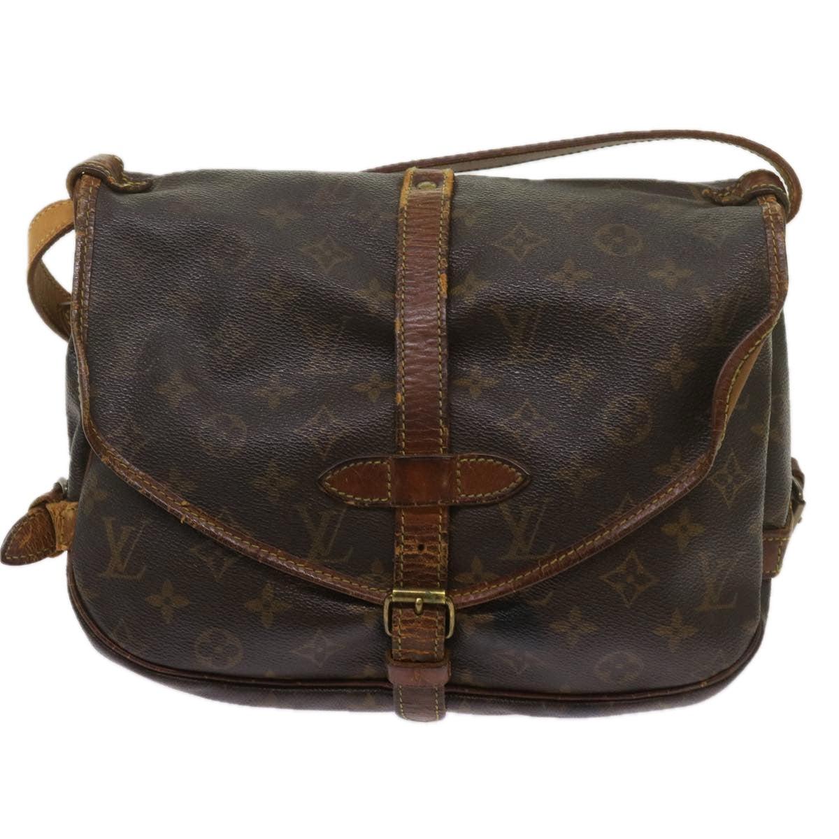 LOUIS VUITTON Monogram Saumur 30 Shoulder Bag M42256 LV Auth 67852