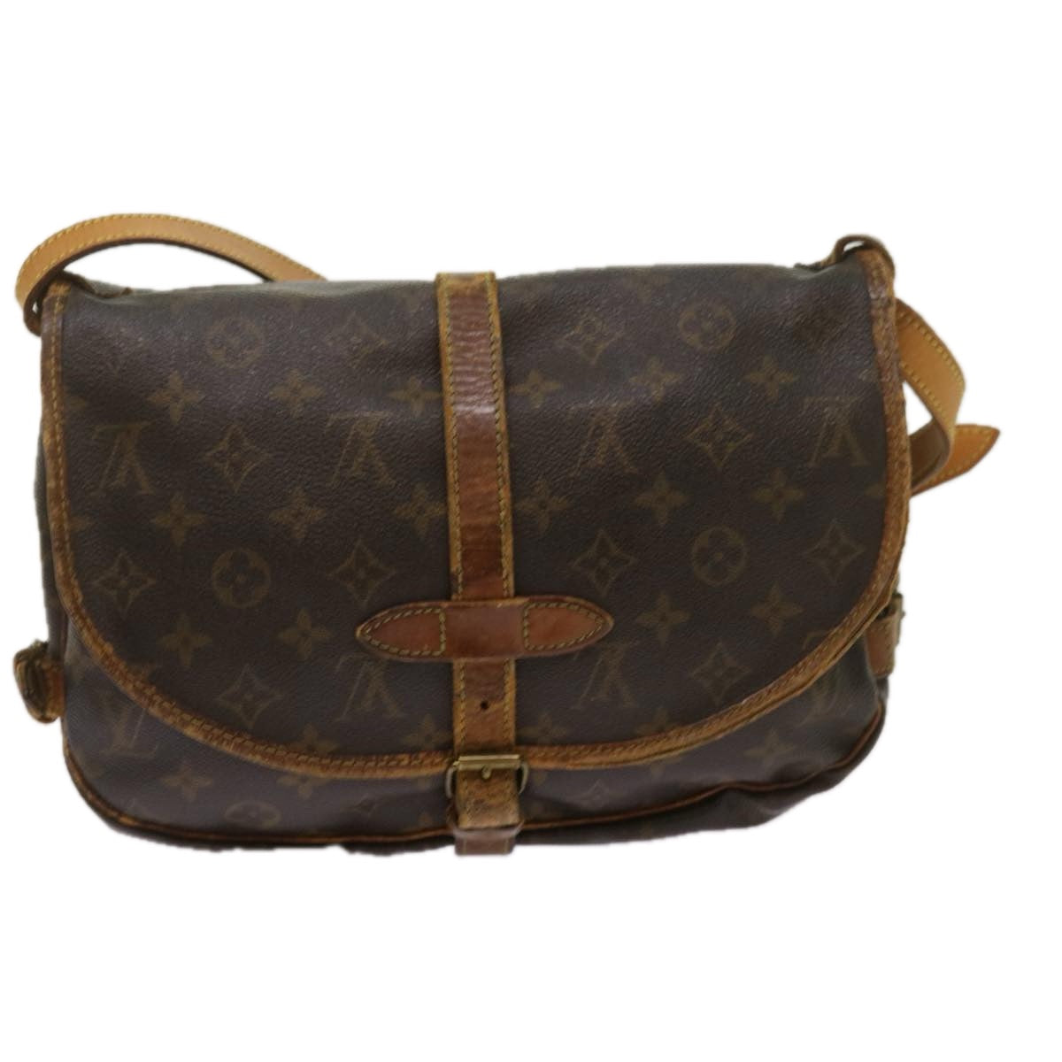 LOUIS VUITTON Monogram Saumur 30 Shoulder Bag M42256 LV Auth 67852