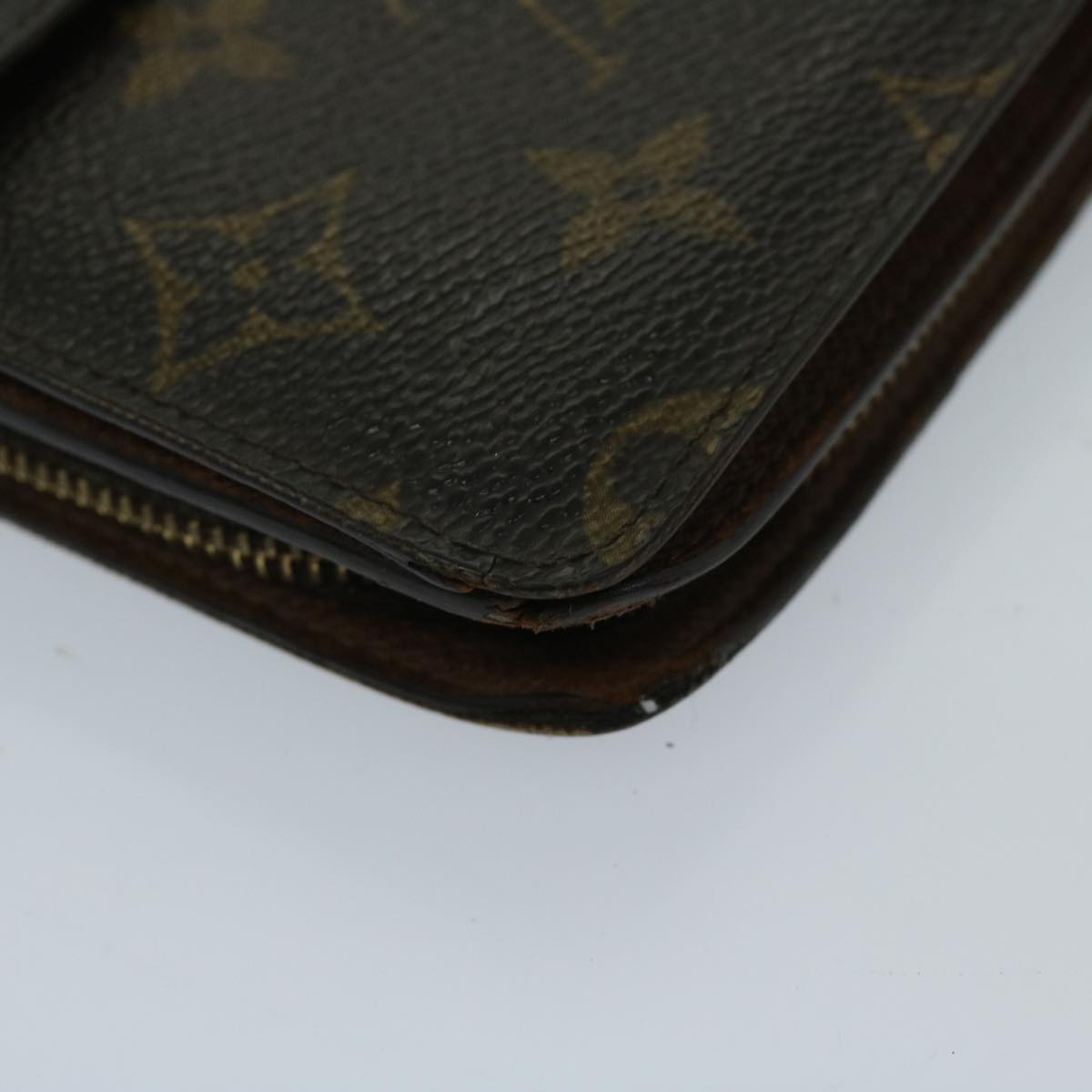 LOUIS VUITTON Monogram Porto Papie Zip Wallet M61207 LV Auth 67859