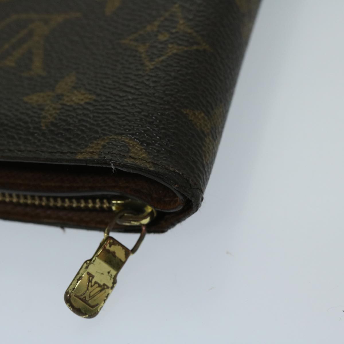 LOUIS VUITTON Monogram Porto Papie Zip Wallet M61207 LV Auth 67859