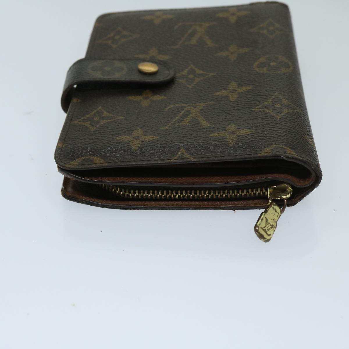 LOUIS VUITTON Monogram Porto Papie Zip Wallet M61207 LV Auth 67859