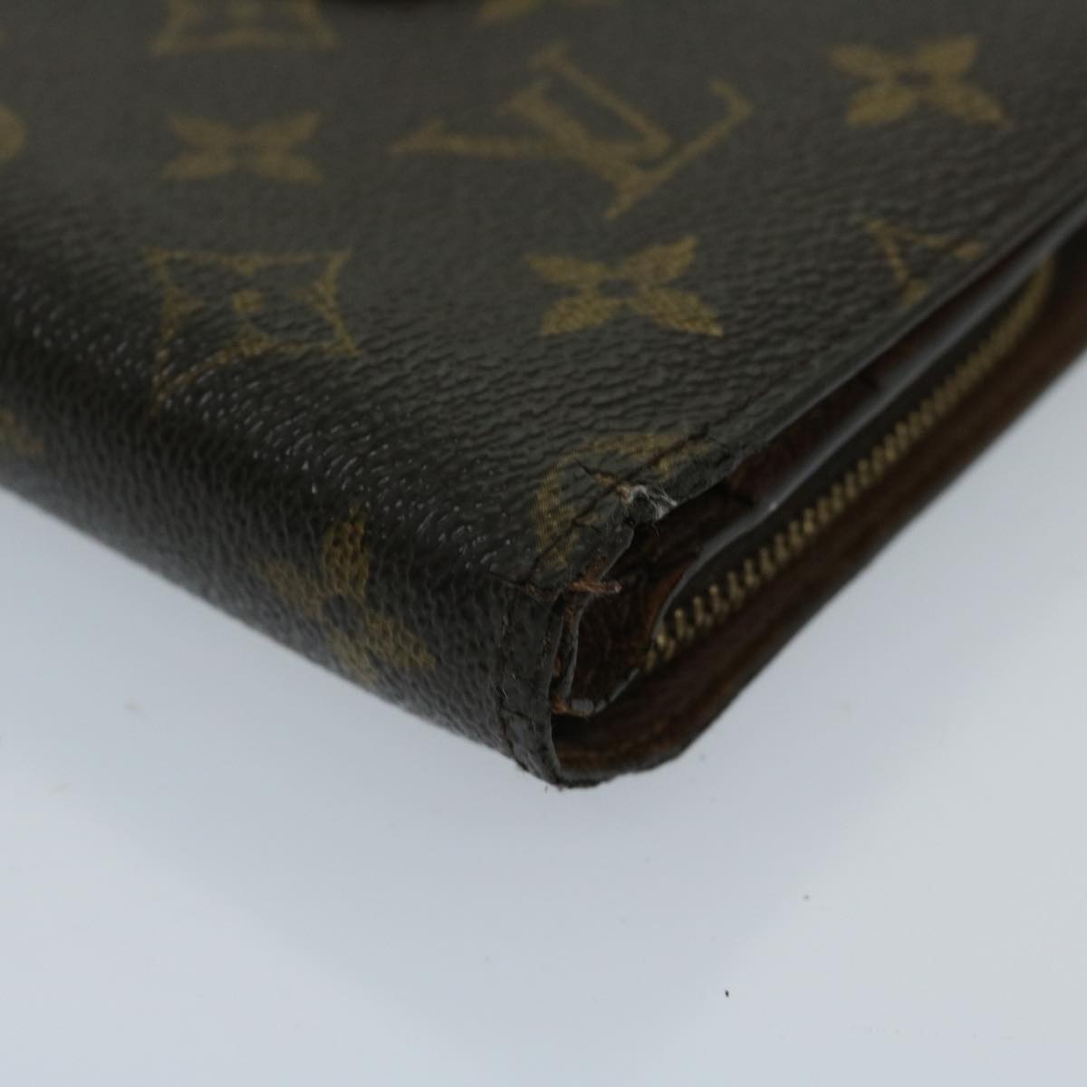 LOUIS VUITTON Monogram Porto Papie Zip Wallet M61207 LV Auth 67859