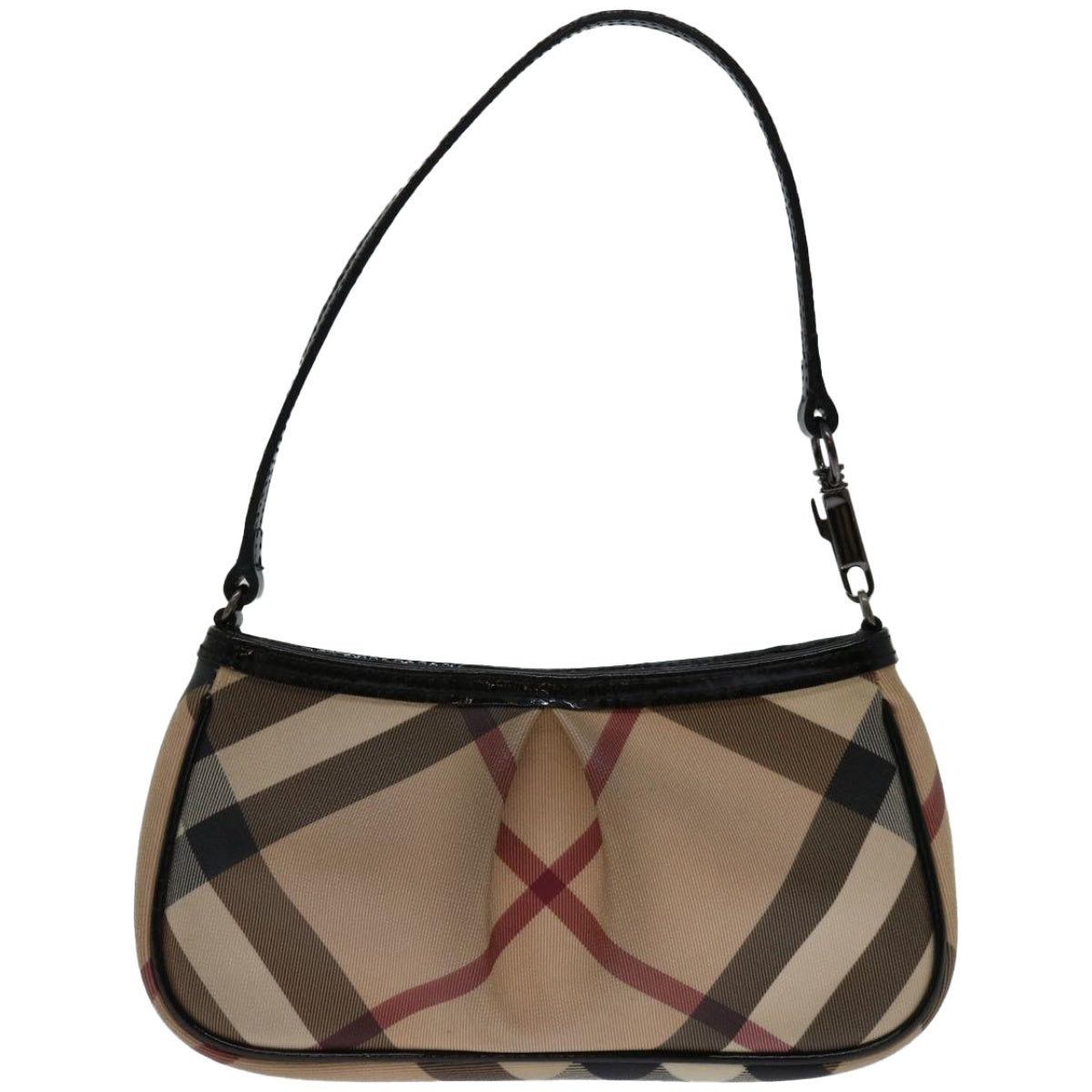 BURBERRY Nova Check Shoulder Bag Coated Canvas Beige Auth 67881