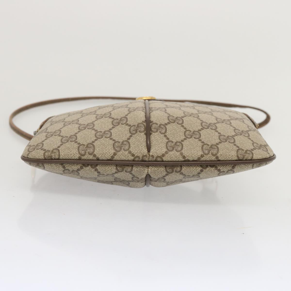 GUCCI GG Canvas Web Sherry Line Shoulder Bag PVC Beige 904 02 047 Auth 67883