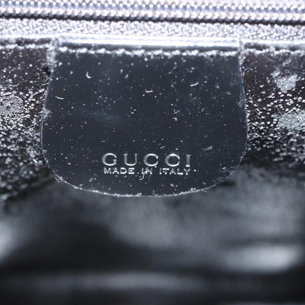 GUCCI Shoulder Bag Patent leather Black Auth 67913