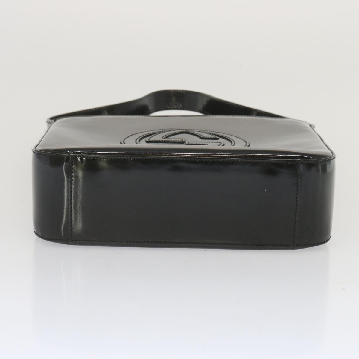 GUCCI Shoulder Bag Patent leather Black Auth 67913