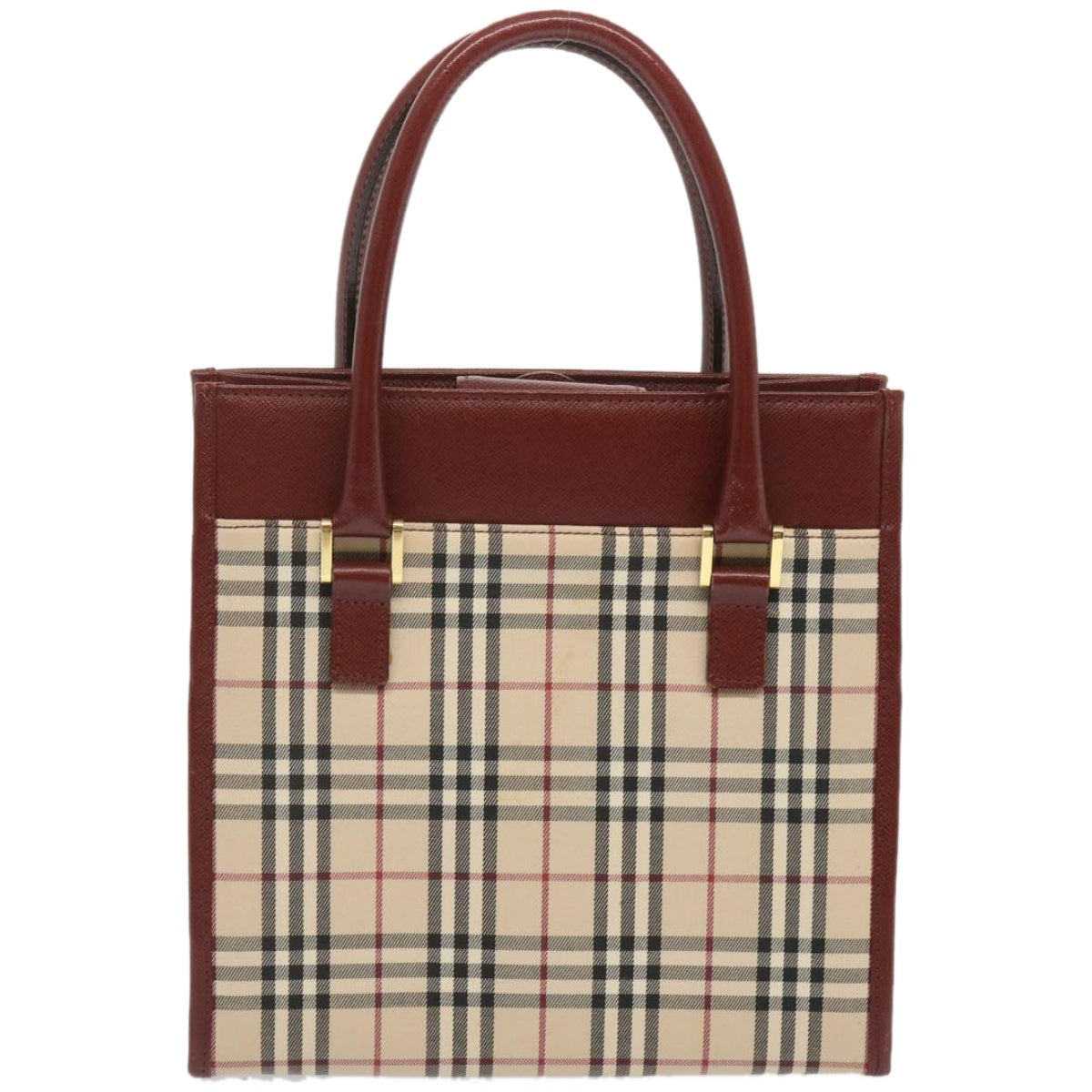 BURBERRY Nova Check Hand Bag Canvas Beige Auth 67916 - 0