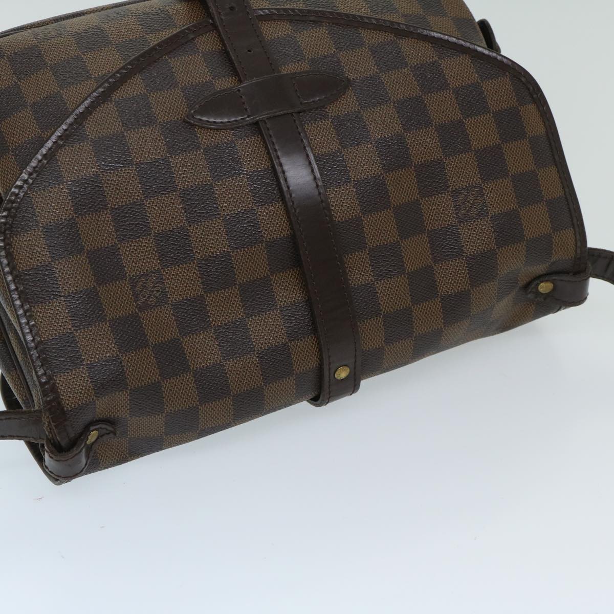 LOUIS VUITTON Damier Ebene Saumur 30 Shoulder Bag N48081 LV Auth 67917A