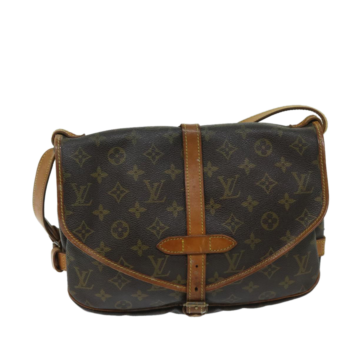 LOUIS VUITTON Monogram Saumur 30 Shoulder Bag M42256 LV Auth 67918