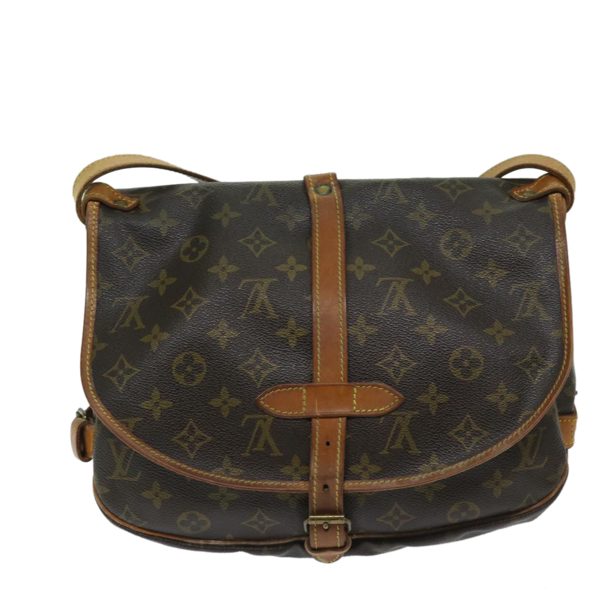 LOUIS VUITTON Monogram Saumur 30 Shoulder Bag M42256 LV Auth 67918