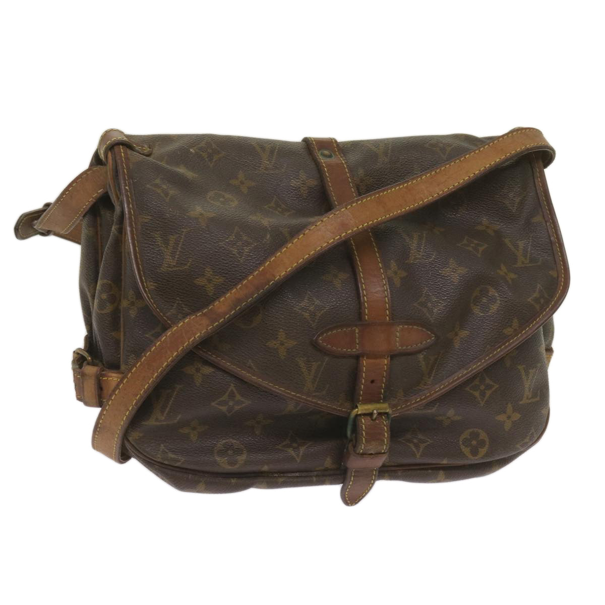 LOUIS VUITTON Monogram Saumur 30 Shoulder Bag M42256 LV Auth 67919