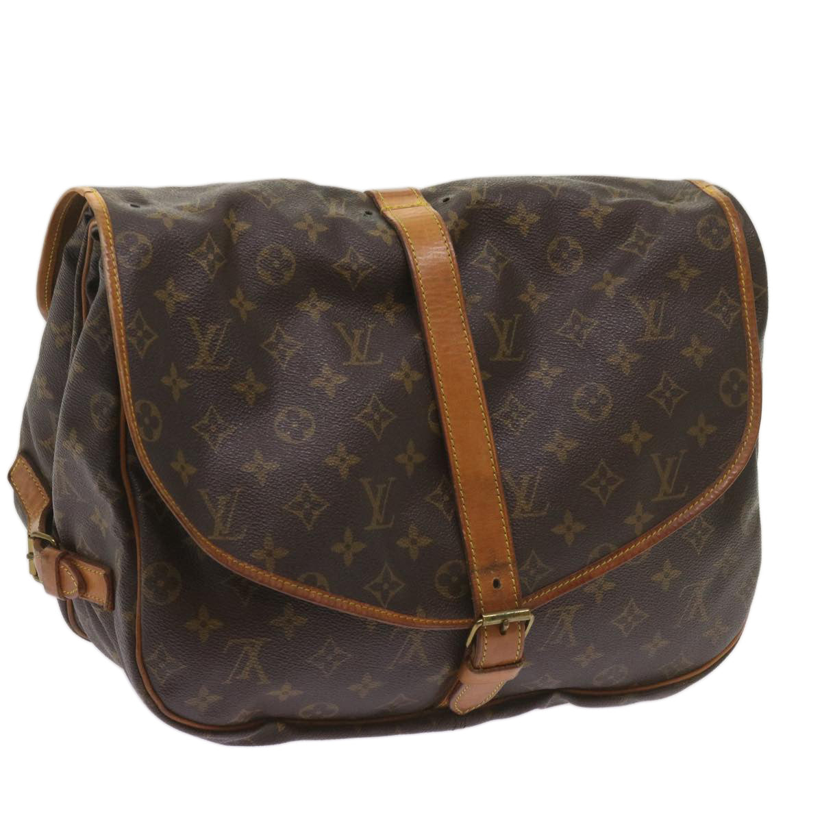 LOUIS VUITTON Monogram Saumur 35 Shoulder Bag M42254 LV Auth 67925