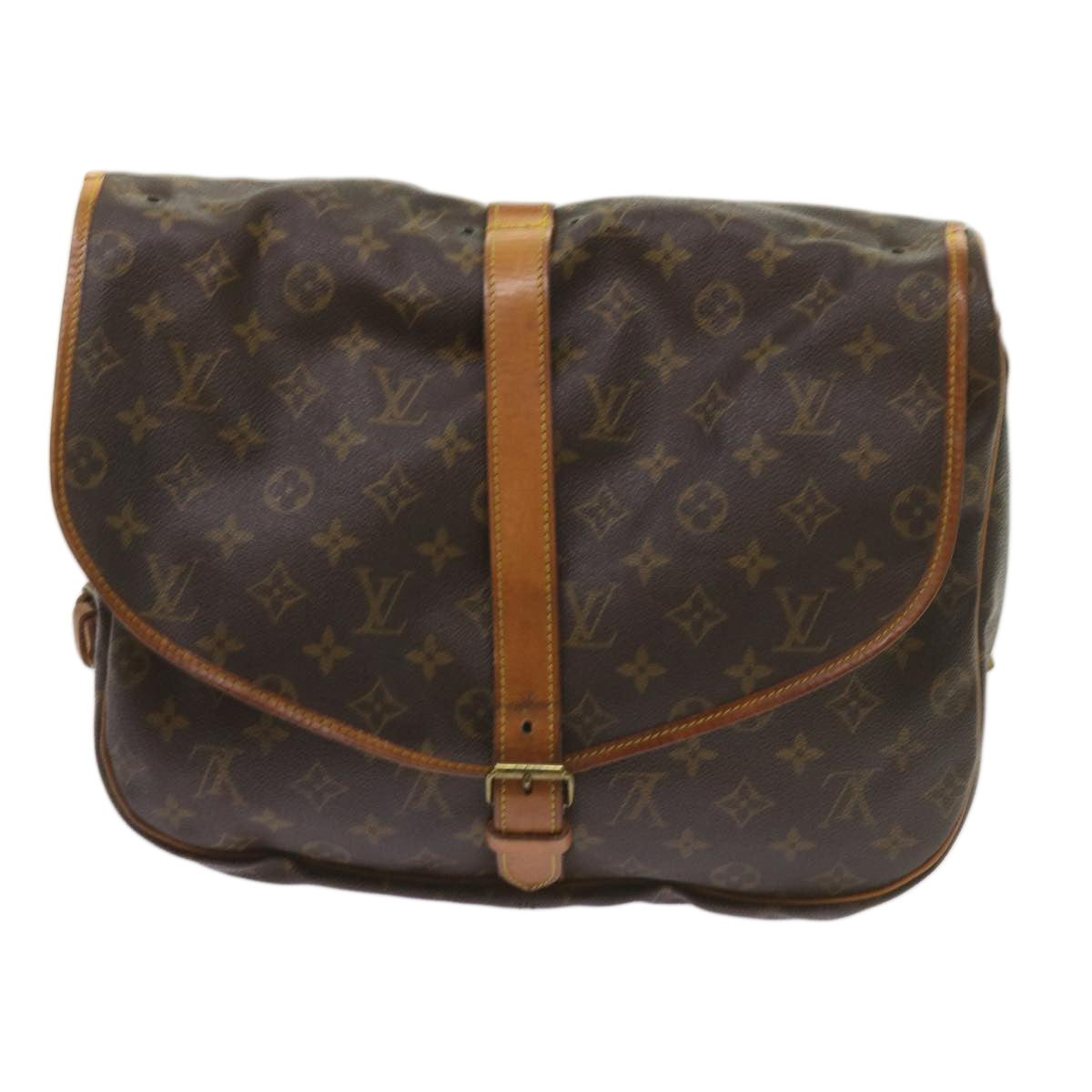 LOUIS VUITTON Monogram Saumur 35 Shoulder Bag M42254 LV Auth 67925