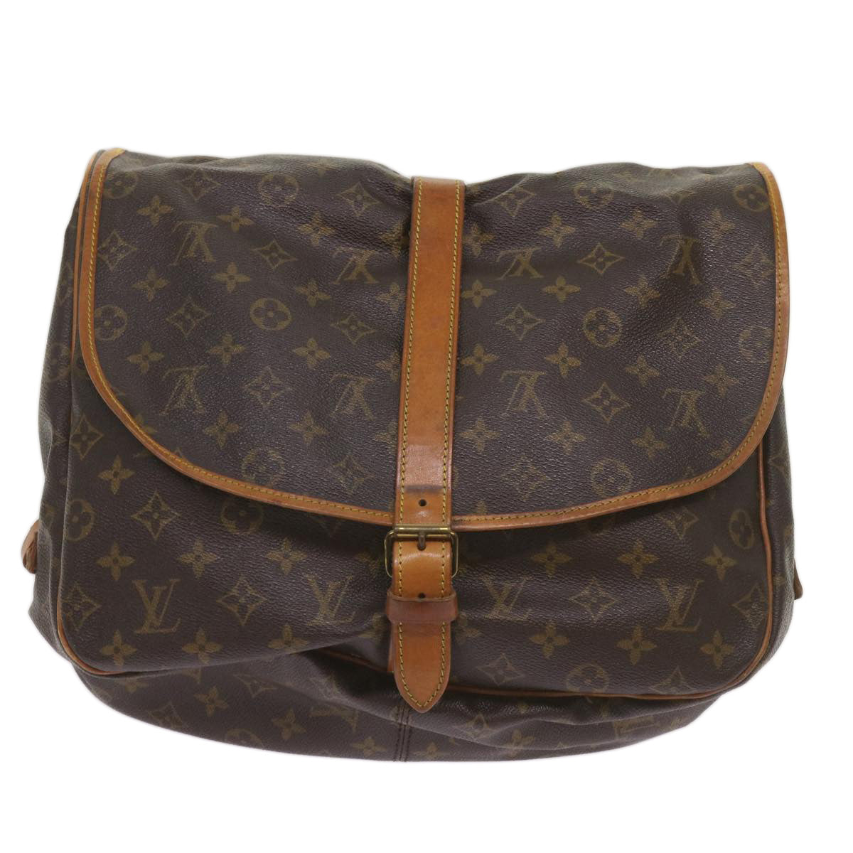 LOUIS VUITTON Monogram Saumur 35 Shoulder Bag M42254 LV Auth 67925