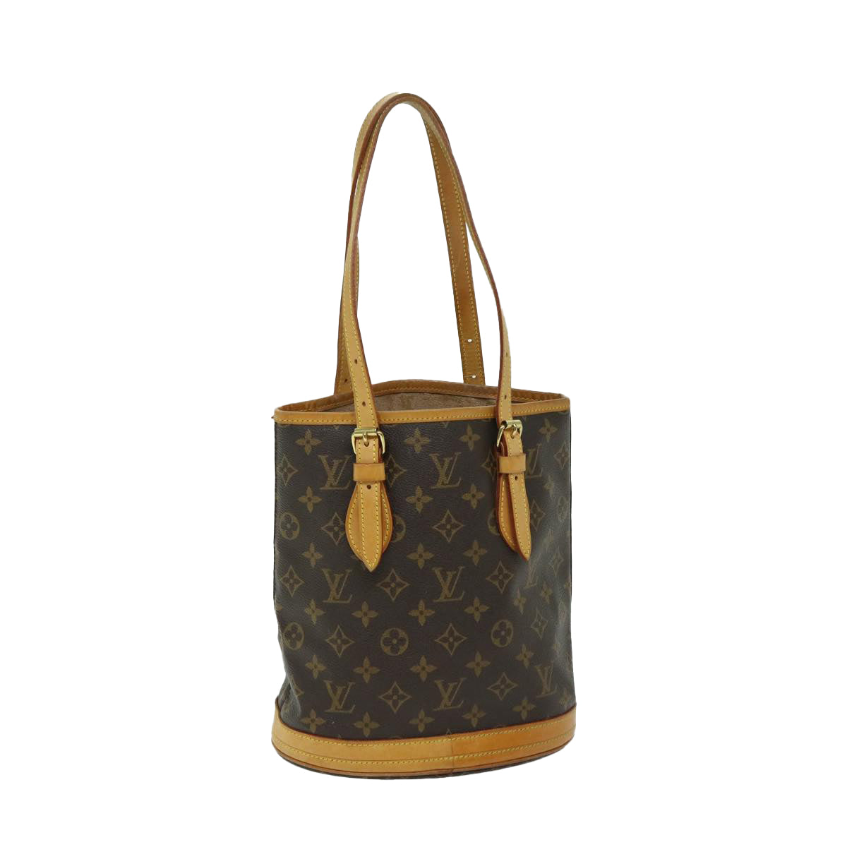 LOUIS VUITTON Monogram Bucket PM Shoulder Bag M42238 LV Auth 67935