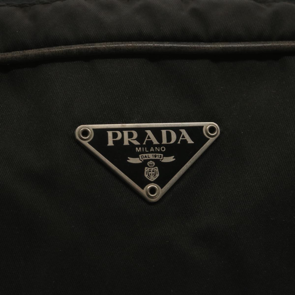 PRADA Hand Bag Nylon Black Auth 67973