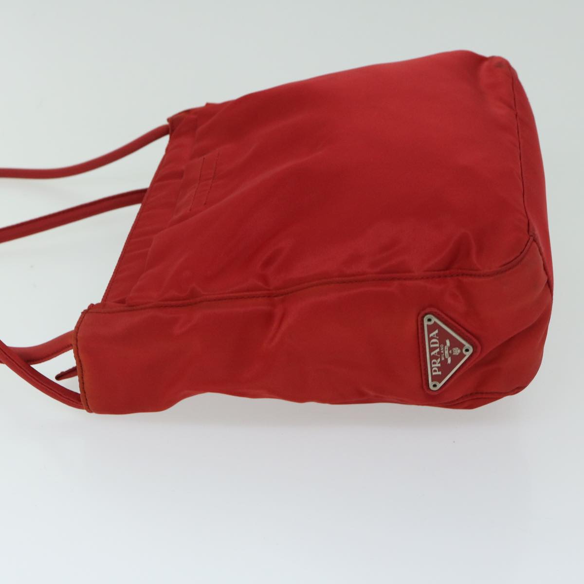 PRADA Hand Bag Nylon Red Auth 67974