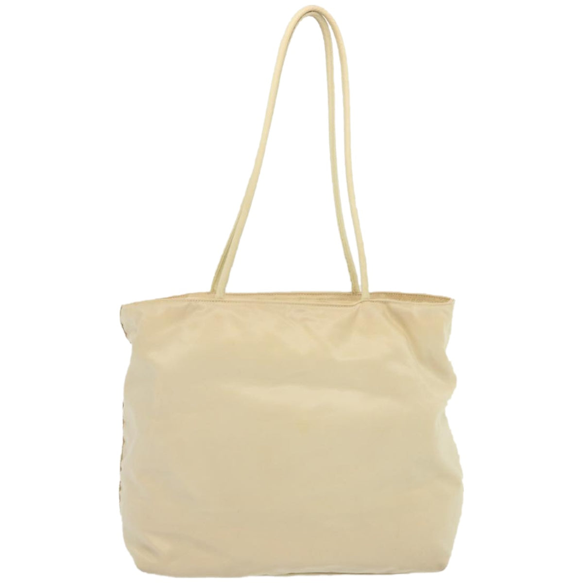PRADA Tote Bag Nylon Cream Auth 67975 - 0
