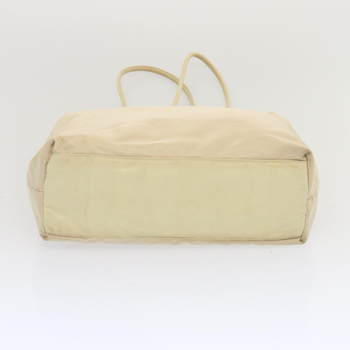 PRADA Tote Bag Nylon Cream Auth 67975