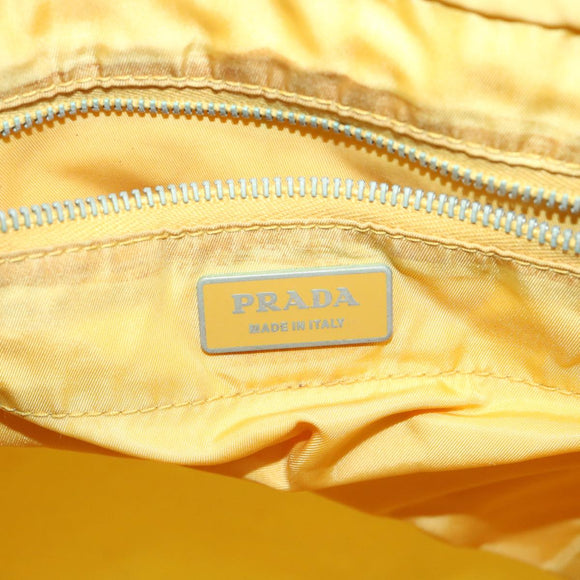 PRADA Tote Bag Nylon Yellow Auth 67978