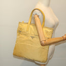 PRADA Tote Bag Nylon Yellow Auth 67978-23