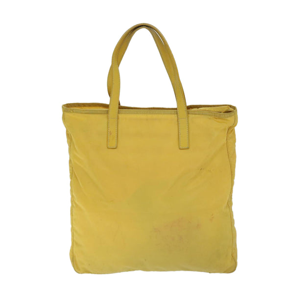 PRADA Tote Bag Nylon Yellow Auth 67978